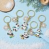 Snowflake & Panda Alloy Enamel Pendant Keychains KEYC-JKC00630-4