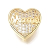 Mother's Day Brass Micro Pave Cubic Zirconia Slide Charms KK-E802-21G-B-1