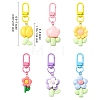 6Pcs Flower Resin Pendant Decorations HJEW-YW00056-3