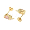 Brass Micro Pave Cubic Zirconia Earring Findings KK-D226-10G-04-3