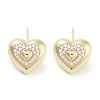 Brass Micro Pave Clear Cubic Zirconia Studs Earring for Women EJEW-S217-A09-1