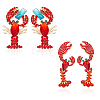 2 Pairs 2 Style Rhinestone Lobster Stud Earrings EJEW-AN0002-67-1
