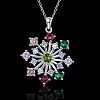 925 Sterling Silver Micro Pave Cubic Zirconia Pendant Necklaces BB34073-5