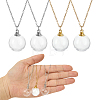 4Pcs 2 Colors Clear Glass Openable Round Bottle Pet Urn Ashes Pendant 304 Stainless Steel Cable Chain Necklaces NJEW-DR00027-1