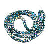 Electroplate Opaque Solid Color Glass Beads Strands EGLA-N002-43-06-2