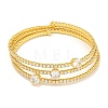 Rack Plating Brass Pave Clear Cubic Zirconia Open Cuff Wrap Bangles BJEW-B110-01G-02-2