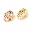 Rack Plating Brass Cubic Zirconia Beads KK-B051-03G-3