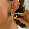 Vintage Stainless Steel Enamel C-shaped Earrings for Women RW3293-1-1