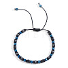 Natural Gemstone & Synthetic Non-magnetic Hematite Beads Braided Bead Bracelets YO1115-2-1