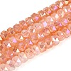 Anti-Tarnish Electroplate Glass Imitation Jade Beads Strands EGLA-T029-6mm-13H-1