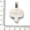 304 Stainless Steel Pendants STAS-Z126-07AS-3
