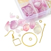 DIY Leaf & Flower Glass Earrings Jewelry Making Kits DIY-FS0007-06-3