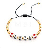 Love Word Acrylic Cube Braided Bead Bracelets EG4243-5
