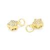 Rack Plating Brass Micro Pave Clear Cubic Zirconia Charms KK-C011-56G-2