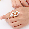 Cube & Flat Round Alloy Rhinestone Finger Rings FS-WG5656B-01-3