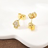 Brass Micro Pave Clear Cubic Zirconia Stud Earrings EJEW-F405-21B-G-4