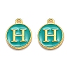 Golden Plated Alloy Enamel Charms X-ENAM-Q437-15H-1