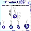 20Pcs 4 Styles Handmade Evil Eye Lampwork Pendant Decorations HJEW-YW00316-3