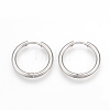 Tarnish Resistant 201 Stainless Steel Huggie Hoop Earrings X-MAK-R021-17mm-1