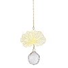 Brass Hollow Lotus Leaf Hanging Ornaments HJEW-E012-03G-02-3
