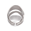 304 Stainless Steel Twist Wave Open Cuff Rings for Women RJEW-G285-26P-3