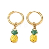 Fruit 304 Stainless Steel Enamel Hoop Dangle Earrings EJEW-T059-01B-4