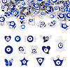 52Pcs 13 Styles Blue Evil Eye Resin European Beads RESI-TA0002-15-8