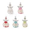 Pearlized Glass Pearl Beads  Pendants PALLOY-MZ00487-1