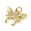 Brass Micro Pave Clear Cubic Zirconia Pendants KK-U005-01J-G-2