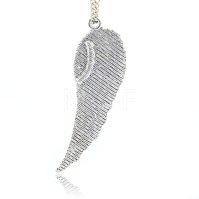 Antique Silver Plated Alloy Wing Big Pendants ALRI-N019-05-1