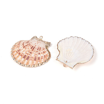Electroplate Sea Shell Pendants X-SSHEL-S262-32-1