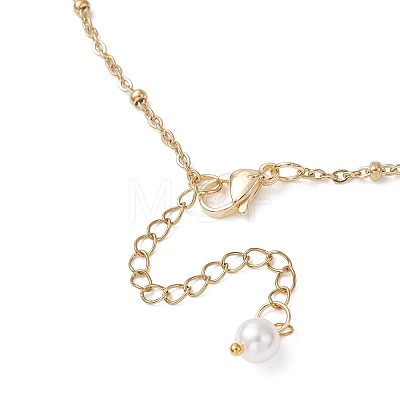 Ocean Alloy Enamel Whale Tail Shell Shape Starfish Pendant Brass Cable Chain and 304 Stainless Steel Satellite Chain Bib Necklaces for Women NJEW-JN05815-01-1