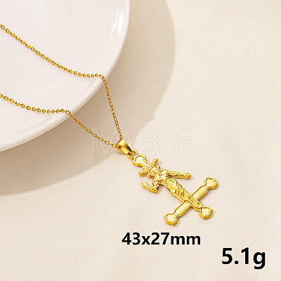 Stainless Steel Cross Pendant Necklace AR4885-8-1