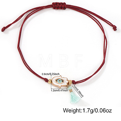 Hamsa Hand with Evil Eye Alloy Enamel Charm Bracelets GS7845-1-1