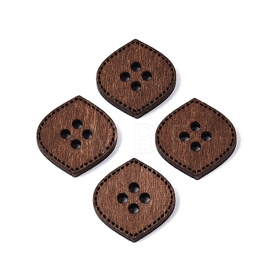 4-Hole Oval Wood Buttons BUTT-Q046-11B-1