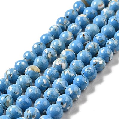 Synthetic Turquoise and Sea Shell Assembled Beads Strands G-D482-01D-04-1