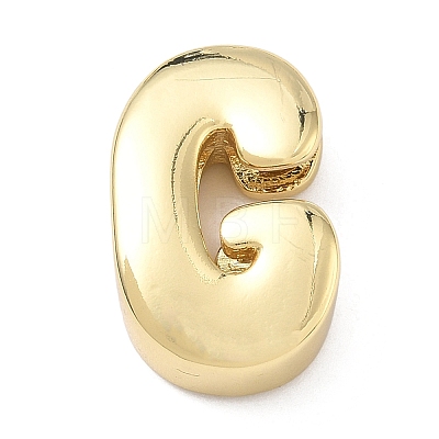 Brass Initial Beads KK-B167-27G-01G-1
