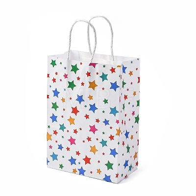 Star Print Paper Packing Tote Bags CARB-R001-01D-1