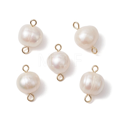 Natural Cultured Freshwater Pearl Connector Charms PALLOY-JF03090-02-1