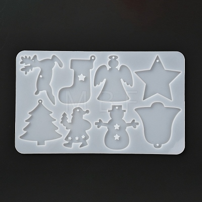 Christmas Theme DIY Keychain Silicone Molds DIY-I057-02-1