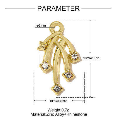 Zinc Alloy with Crystal Rhinestone Pendants RB-OY001-75G-1