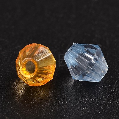 Faceted Bicone Transparent Acrylic Beads DBB5mm-1