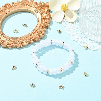 16Pcs 8 Colors Brass Micro Pave Cubic Zirconia Multi-Strand Links FIND-CJ0005-87-1