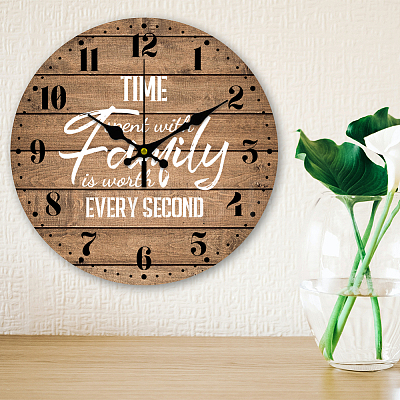 MDF Printed Wall Clock HJEW-WH0058-008-1