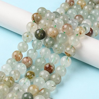 Natural Green Rutilated Quartz Beads Strands G-Q1001-A03-02-1