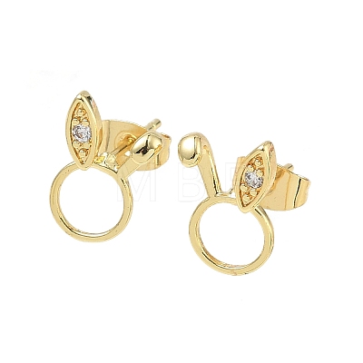 Brass & Crystal Rhinestone Stud Earrings for Women EJEW-G464-04G-05-1