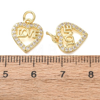 Valentine's Day Brass Micro Pave Clear Cubic Zirconia Charms CU-E003-17G-D-1