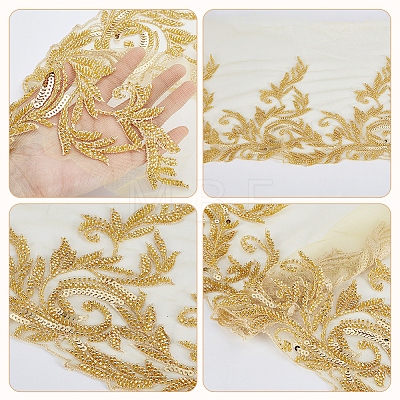 2 Yards Polyester Embroidery Flower Lace Trim DIY-WH0661-27D-1