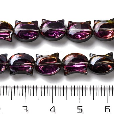 Electroplate Glass Beads Strands EGLA-Q128-08A-HP02-1
