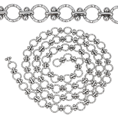 Stainless Steel Ring with Round Bead Link Chains CHS-PH0001-12-1